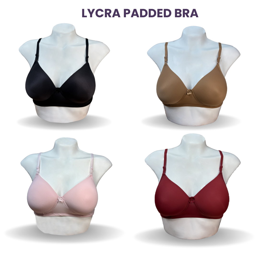 |LYCRA PAD| COMBO PACK-4 BLACK,RED,SANDAL,BABYPINK